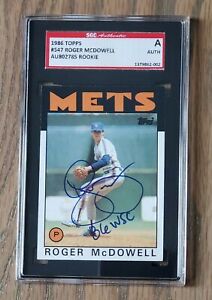 1986 Topps RC Roger McDowell RARE 86 WSC Inscrip SGC Authentic Signed Card Auto