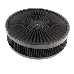 14" x 3" Powder Coated Washable Filter Flow Air Cleaner Kit Black 5-1/8" inlet - Picture 1 of 4