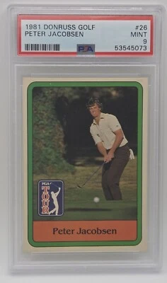 1981 Donruss Golf Peter Jacobsen #26 PSA MINT 9 - Image 1 of 2