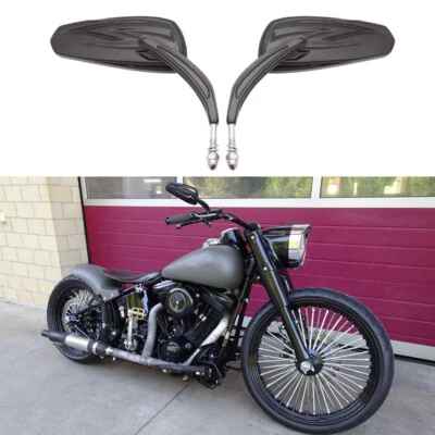 Espejos retrovisores laterales negros para motocicleta Harley Davidson FLST Softail Heritage Foto 1 de 4