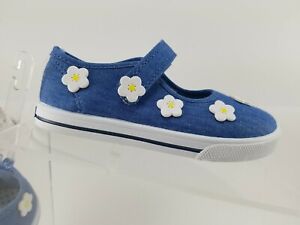 Carters IZZY2-CR Blue Floral Denim Mary Jane Closed Toe Flats Girls Toddler 11