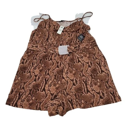 Pantalones Cortos Mameluco Express Marrón Estampado Serpiente XL Cinturón Elastizados Correa Espagetti Nuevos con Etiquetas Foto 1 de 4