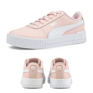 New Girls Puma Sneakers Pink Lace Up Casual School Shoes Comfy Soft SZ 7c - Picture 1 of 7