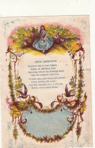 True Affection Emblem Fair to You I Send Verse Vict Card c1880s - Picture 1 of 2