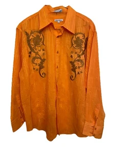 Daniel Elissa Embroidery And Cross Stitch Dress Shirt Men’s 3 XL Unique VGUC - Picture 1 of 7