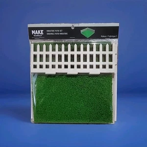Miniature Patio Set 2 Fences 1 Lawn 1 Patio  Base Landscape Deco By Make Market  - Picture 1 of 6