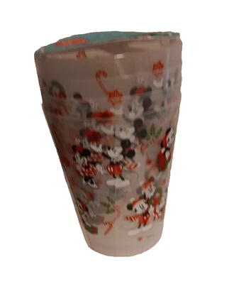 Новый Disney Микки и Минни-Маус 16 унций. Пластиковые чашки лот из 4 * новый с Ярлыками * Рождество - Изображение 1 из 4