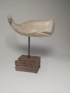 Sonoma Life+Style Carved Resin Whale 8.5" Shoreline Coastal Nautical Stand - Picture 1 of 8