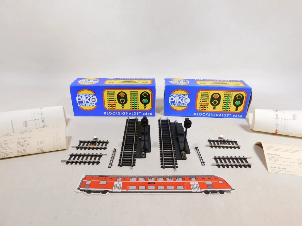 2x Piko VEB DDR Sonneberg H0 DC 6866 Blocksignalset Signale 16V ac OVP #DX500-1 - Bild 1 von 4