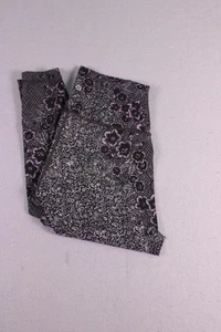 Lululemon Leggings Damen schwarz lila Blumen hoher Bund Yogahose sportlich - Bild 1 von 11