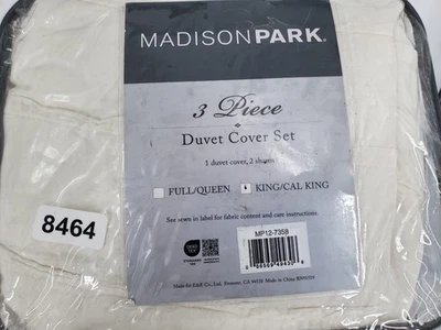 Madison Park 3 Piece Duvet Cover Set Ivory Oeko-Tex 1 Duvet 2 Shams MP12-7358 - Image 1 of 4