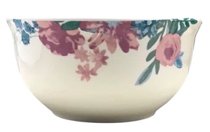 Royal Norfolk Flowers Stoneware Cereal Soup Bowl Salad Pink/Blue 6” W - Picture 1 of 7