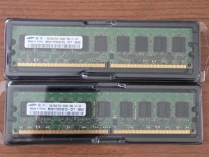 SAMSUNG X2 1GB 2RX8 PC2 6400E 666 12 G3 RAM Memory DDR ECC EQUALS 2GB - Picture 1 of 1