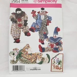 Simplicity 2954 Craft Decorative Clowns 20in Sewing Pattern UNCUT - Picture 1 of 3