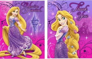 Hallmark Party Disney Prinzessin verworrene Einladungen & Dankeskarten, 8 Stück, Brandneu - Bild 1 von 1
