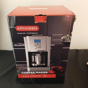 == Airmsen Coffee Maker CM1705BATE Stainless Steel Body LED Display 1.8L Tank - Picture 1 of 6