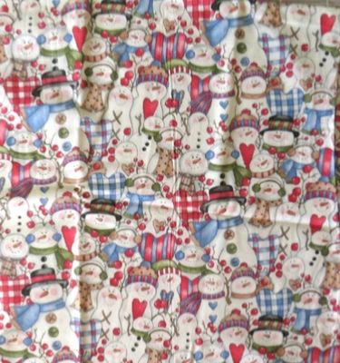 MARCUS BROTHERS Diana Marcum Christmas snowman crowd 1/2 yard 68” available - Image 1 of 3