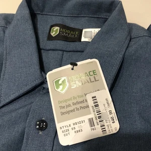 Mens Police Uniform Shirt Horace Small Size 15 French Blue Sentry Zipper - Picture 1 of 4