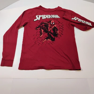 Marvel Boy's 10/12 Spiderman Graphic Long Sleeve Maroon T-Shirt - Image 1 of 4