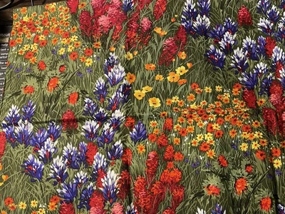 Tecido vintage Michael Miller flores silvestres 1 jarda Patr# C 400 tecido de colcha de algodão - Imagem 1 de 4