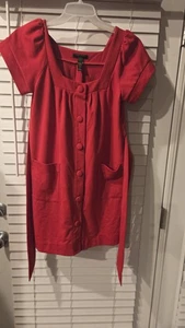 Vestido Banana Republic PS Elástico Para Mujer Pequeño Pequeño Rojo Corbata Slv Bolsillos  - Imagen 1 de 5