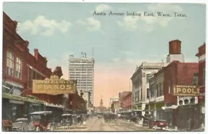 Waco Texas TX Austin Avenue Street Scene c.1909 - Picture 1 of 2