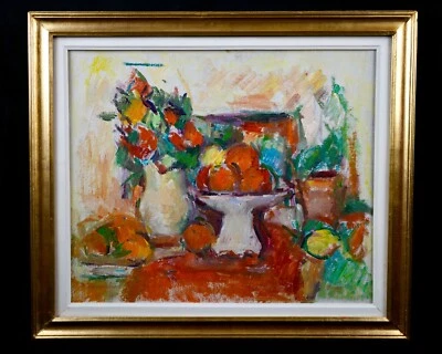 Vintage Original Post Impressionist Still Life Oil on Board By Ion Musceleanu - Изображение 1 из 4