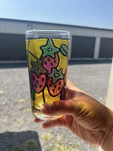 Vintage Stained Drinking Glasses Fruit Design - Picture 1 of 7