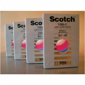 Scotch exg high performance ec 45/30 vhs c compact blank video cassette 4 pack - Picture 1 of 2