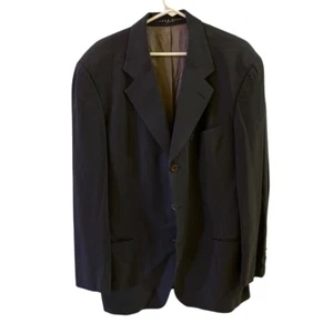 Hugo Boss Pinstripe Blazer Business Casual Three Button Jacket Size 42L Wool - Picture 1 of 9