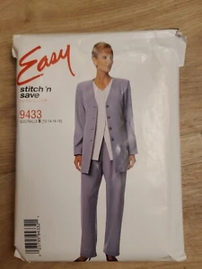 Easy Stitch 'n Save 9433 Sewing Pattern Jacket Vest Pants Size B 12 ~ 18 NOS - Picture 1 of 2