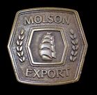 MOLSON EXPORT BEER BELT BUCKLE CLIPPER SHIP W/BOTTLE OPENER VINTAGE 1977
