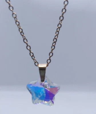 Collar AB Estrella Cristal Austriaco Dije Boda Dama de honor Titanio Acero Regalos Foto 1 de 4