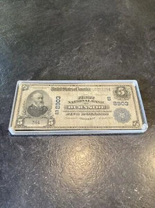 Large Size $5 First National Bank of Burnside Kentucky August 10, 1907 Bank Note - Picture 1 of 12