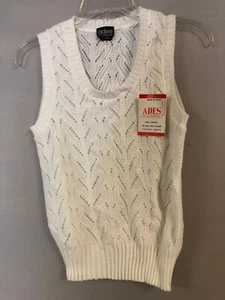 Ades of California Pullover Ivory Sweater Open Knit Sleeveless NWT Size Small - Picture 1 of 9
