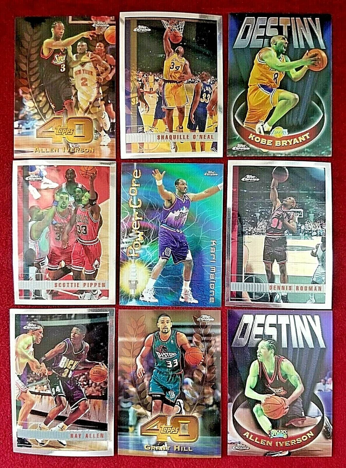 1997-98 Topps Chrome Pippen Kemp Iverson Robinson Webber Kobe Byant - Image 1 of 1