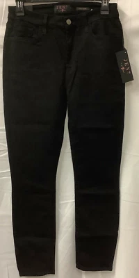 Jen7 By For All 7 Mankind 紧身牛仔裤女式 6 码黑色深水洗踝牛仔布 — 第 1/4 张图片