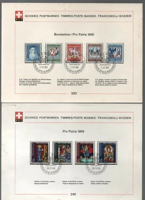 Switzerland: 1965; to 1968, 5 set Pro Patria in official sheet, Used, EBSW23 - Image 1 of 3