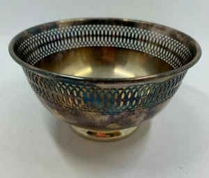 Vintage silver plated F B Rogers openwork reticulated classic footed bowl dish - Picture 1 of 7