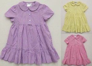 ISHTEX GIRL'S COTTON DRESS GINGHAM CHECK COLLARED CHOOSE SIZE/COLOR - Picture 1 of 12