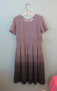 LULAROE BLACK & WHITE CHECKERED OMBRE AMELIA DRESS SIZE XL NEW - Picture 1 of 1