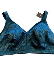 Deyllo 50DDD/F blue Full Coverage Plus Size Comfort Minimizer Wirefree bra NWT - Picture 1 of 5