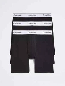 Calvin Klein Modern Cotton Stretch 3-Pack Boxer Brief, Black, Small - Picture 1 of 4