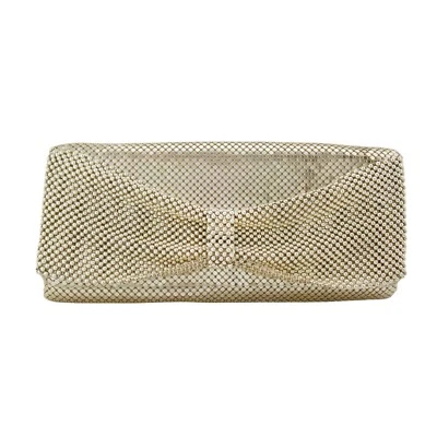 Bolso sin asas/bross Jessica McClintock marfil malla metálica con lazo Foto 1 de 4