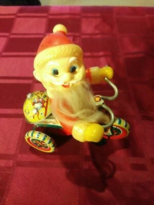 Vintage Santa on Tricycle with Bell - Japan - Tin and Celluloid - Picture 1 of 8