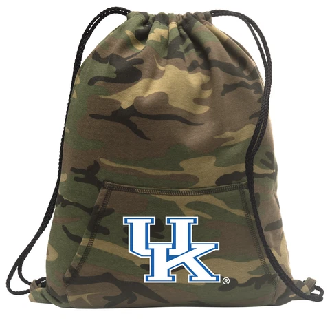 University of Kentucky Backpack CAMO Drawstring Bag Pack CLASSIC HOODY DESIGN! Cover