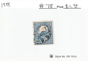 Australia / New South Wales #78 2p Blue "Emu" Used 1888 - Picture 1 of 1