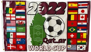 32 Flags Of Countries World cup 150 x 90 cm Football Qatar Flag - Picture 1 of 3