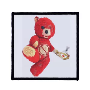 Square Printed Patch - Travis Scott Teddy Bear Sew On Badge in 3 sizes - Picture 1 of 1