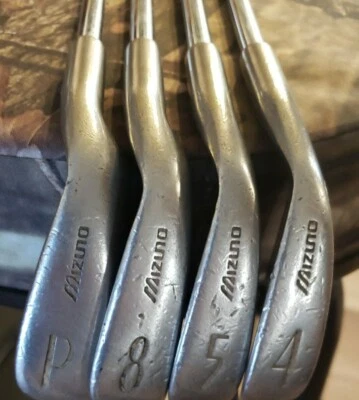 Mizuno Altron FWD vtg irons P,4,5,8 golf clubs RH steel shafts dynaflex 1100 - Image 1 of 4